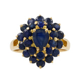 14K Yellow Gold Topaz Gemstone Cluster Ring & Pendant Jewelry Set