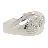 14K White Gold Round Cut Diamond Band Gift Ring