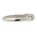 Anillo de compromiso y alianza de boda con diamantes de talla mina antigua en oro blanco de 14 quilates