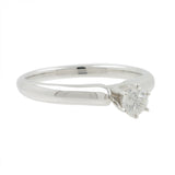 14K White Gold Round Diamond Solitaire Engagement Ring - 0.30CT