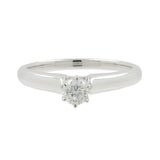 14K White Gold Round Diamond Solitaire Engagement Ring - 0.30CT