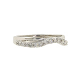 Diamante solitario de oro blanco de 14 quilates para mujer con anillo de compromiso y alianza de boda acentuados