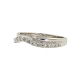 Diamante solitario de oro blanco de 14 quilates para mujer con anillo de compromiso y alianza de boda acentuados