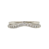 Diamante solitario de oro blanco de 14 quilates para mujer con anillo de compromiso y alianza de boda acentuados