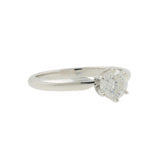 Ladies 14K White Gold Round Cut Diamond Solitaire Engagement Ring - 0.65CT