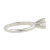 Ladies 14K White Gold Round Cut Diamond Solitaire Engagement Ring - 0.65CT