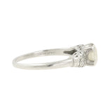 Platinum Round-Cut White Diamond Solitaire Band Ring