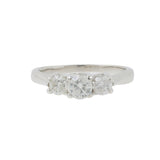 Ladies Modern 14K White Gold Three Stone Anniversary Diamond Ring EGL - 0.80CTW