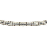 Collar Omega plano clásico de plata de ley 925 para mujer de 17'' de longitud