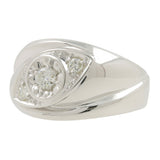 14K White Gold Round Cut Diamond Band Gift Ring