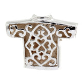 Ladies 925 Sterling Silver Guayabera Key Shirt Design Charm Pendant