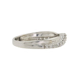 Diamante solitario de oro blanco de 14 quilates para mujer con anillo de compromiso y alianza de boda acentuados