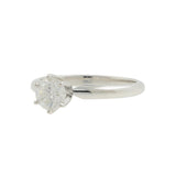 Ladies 14K White Gold Round Cut Diamond Solitaire Engagement Ring - 0.65CT