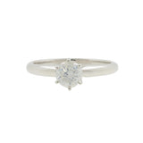 Ladies 14K White Gold Round Cut Diamond Solitaire Engagement Ring - 0.65CT