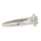 Ladies Estate 10K White Gold Round Cut Diamond Halo Engagement Ring - 0.62CTW