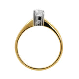 Anillo de compromiso con solitario de diamante brillante redondo en oro de dos tonos de 14 k