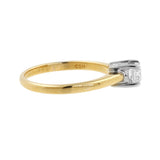 Anillo de compromiso con solitario de diamante brillante redondo en oro de dos tonos de 14 k