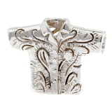 Ladies 925 Sterling Silver Guayabera Key Shirt Design Charm Pendant