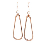 14k Rose Gold Pear Raindrop Shaped Drop Dangle Earrings