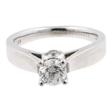 14k White Gold Diamond Solitaire Ring
