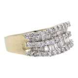 Vintage Estate 14k Gold Multi Tiered Diamond Ring