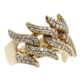 14k Gold Diamond Thorn Cuban Vintage Ring