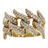 14k Gold Diamond Thorn Cuban Vintage Ring