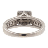 10K White Gold Princess-Cut Diamond Halo And Accents Cluster Ring