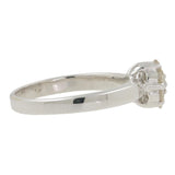 14K White Gold Diamond Rosita Cluster Flower Engagement Ring