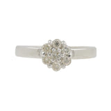 14K White Gold Diamond Rosita Cluster Flower Engagement Ring